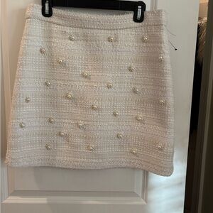 Karl Lagerfeld White Mini Skirt with Textured Detail